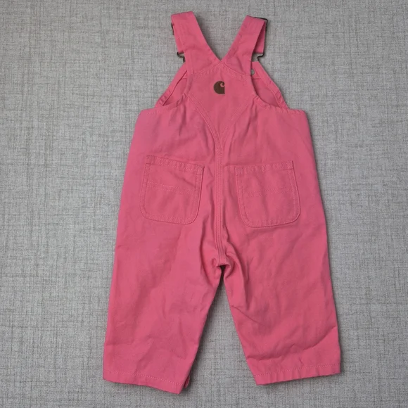 Carhartt Baby Girls Pink Canvas Overalls - Heart Hardware - 6M - Picture 8 of 10